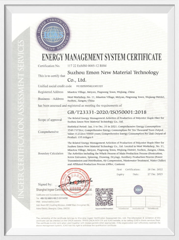 Certifikát systému Energy Management System
